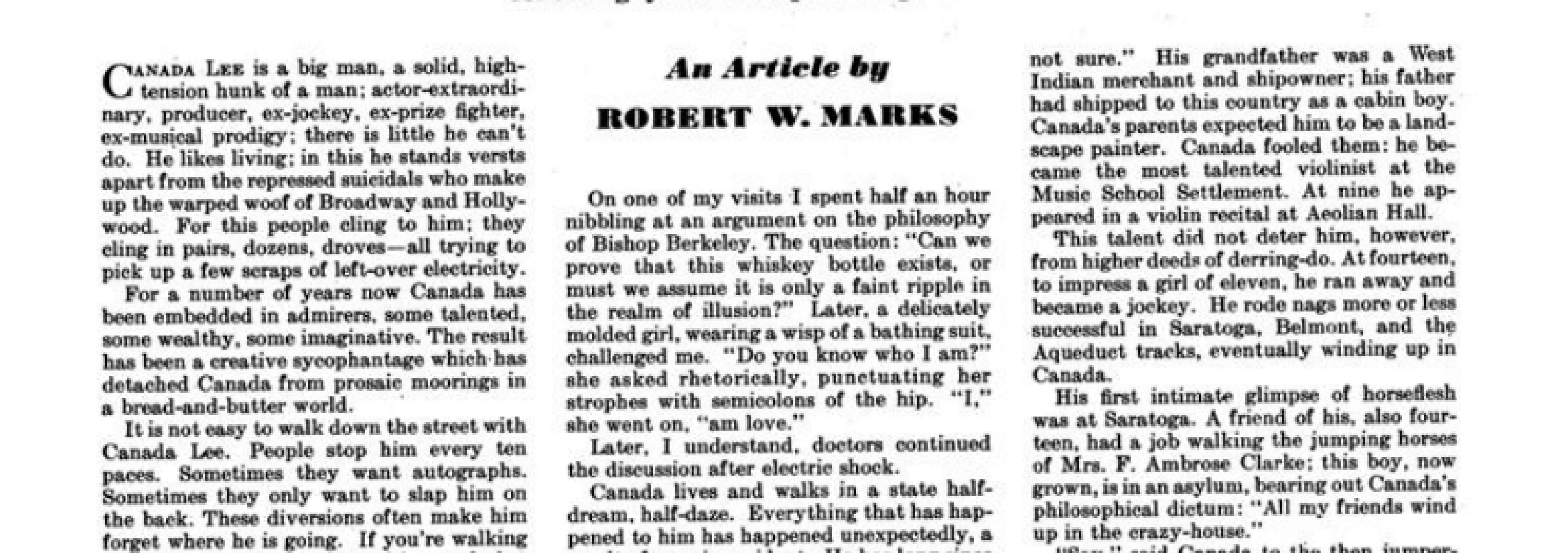 Canada Lee—Harlem Hamlet Esquire FEBRUARY, 1948