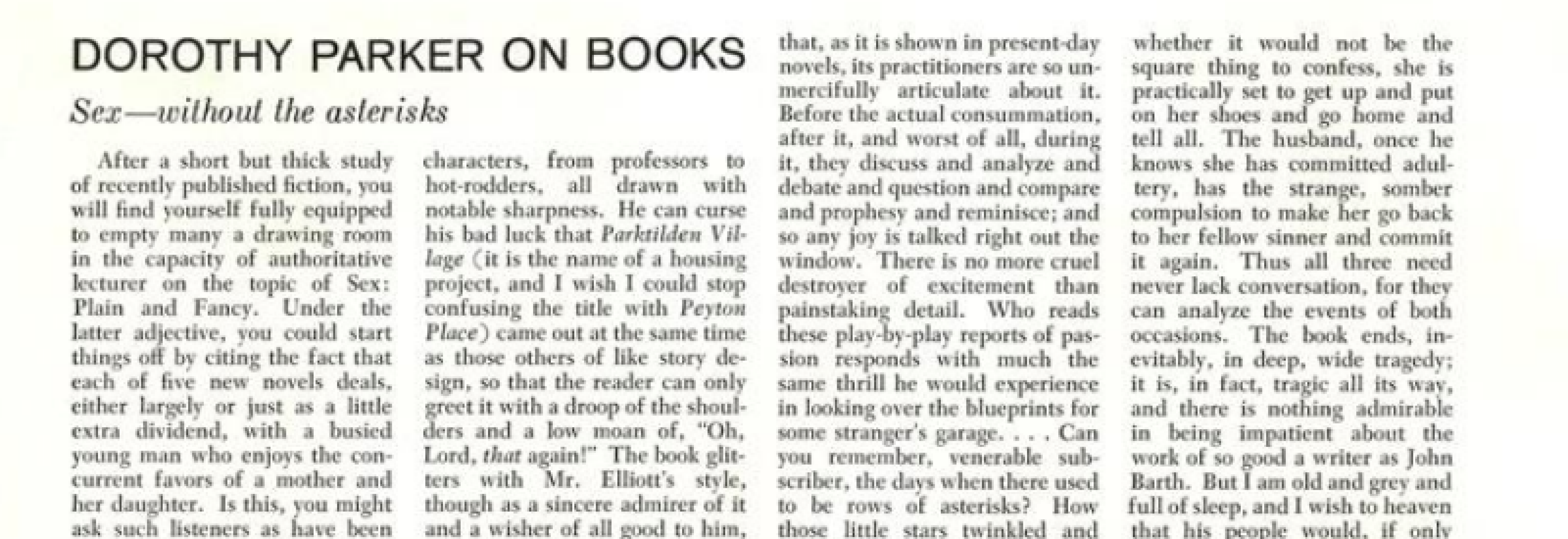 Dorothy Parker on Books | Esquire | OCTOBER, 1958