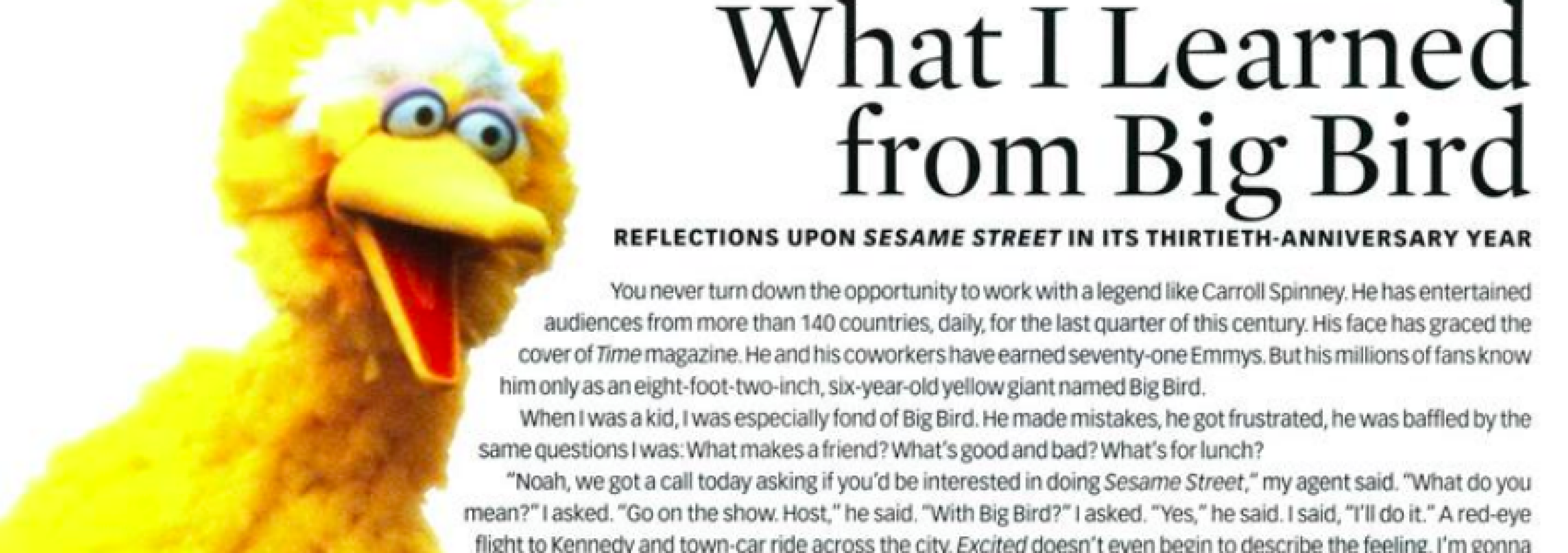 What I Learned From Big Bird Esquire OCTOBER 1998