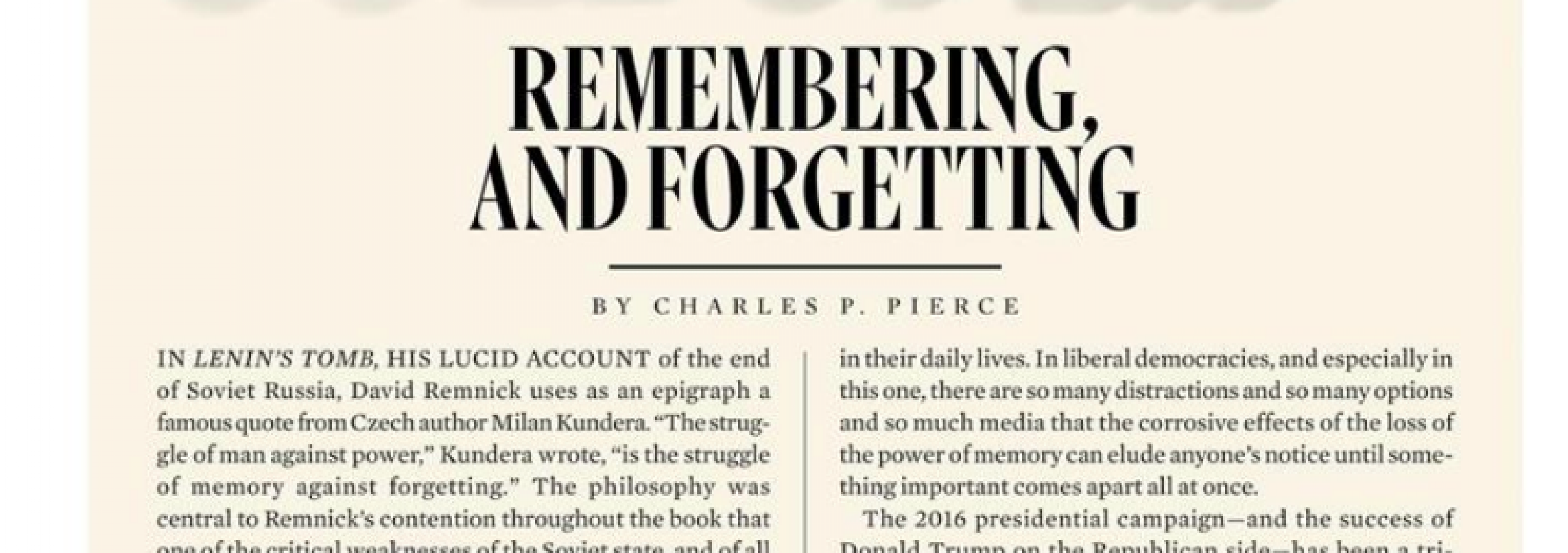 Remembering And Forgetting Esquire May 2016 Remembering And Forgetting Esquire May 2016